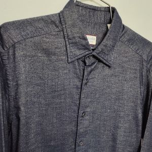 Glanshirt button down cotton casual shirt dark blue slim fit size 15.5